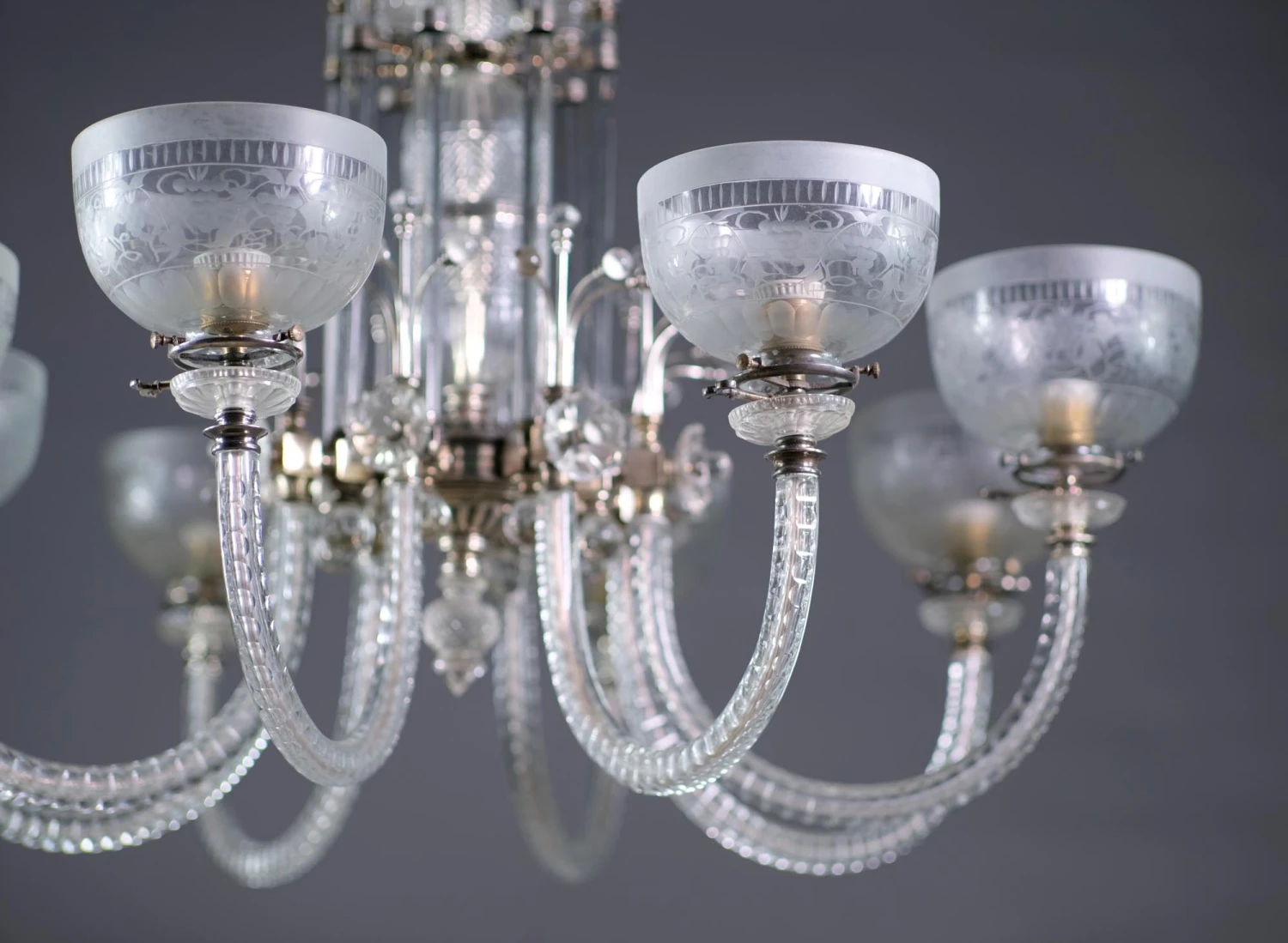 Late 20th Century 8 Arm Cut Crystal Fine Osler Chandelier 4 Late 20th Century 8 Arm Cut Crystal Fine Osler Chandelier - Image 2