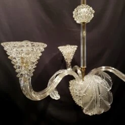 Vintage Rostrato Clear Murano Glass 3 S Arm Chandelier 9 Vintage Rostrato Clear Murano Glass 3 S Arm Chandelier -OGT Sale Store chandeliers q284935 1