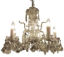 Traditional Glass 5 Light Chandelier