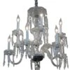 Traditional Two Tier Etched Crystal Chandelier With 6 Arms