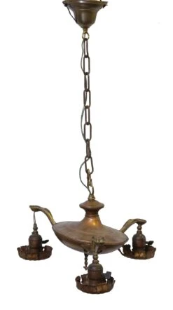 Victorian Gas Bronze 3 Down Light Chandelier