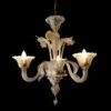 Vintage 3 Arm Gold Inflections Murano Glass Flowers & Leaves Chandelier -OGT Sale Store chandeliers vintage 3 arm gold inflections murano glass flowers leaves chandelier q284930