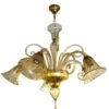 Vintage Amber 5 Arm Murano Calla Lily Shades Chandelier -OGT Sale Store chandeliers vintage amber 5 arm murano calla lily shades chandelier q284934
