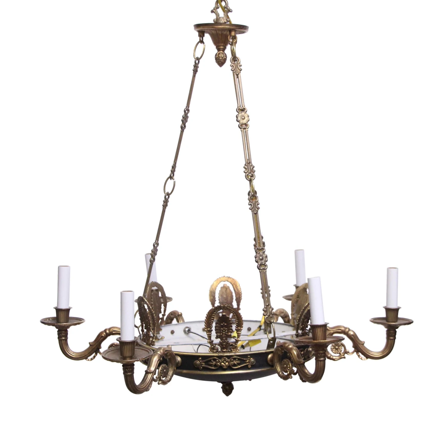 Waldorf Astoria Empire Style 6 Arm Brass Chandelier 3 Waldorf Astoria Empire Style 6 Arm Brass Chandelier