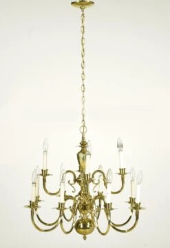 Williamsburg Two Tier 12 Arm Polished Brass Chandelier