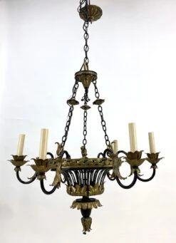 1930s French Country 6 Arm Chandelier 15 1930s French Country 6 Arm Chandelier -OGT Sale Store chc364 04