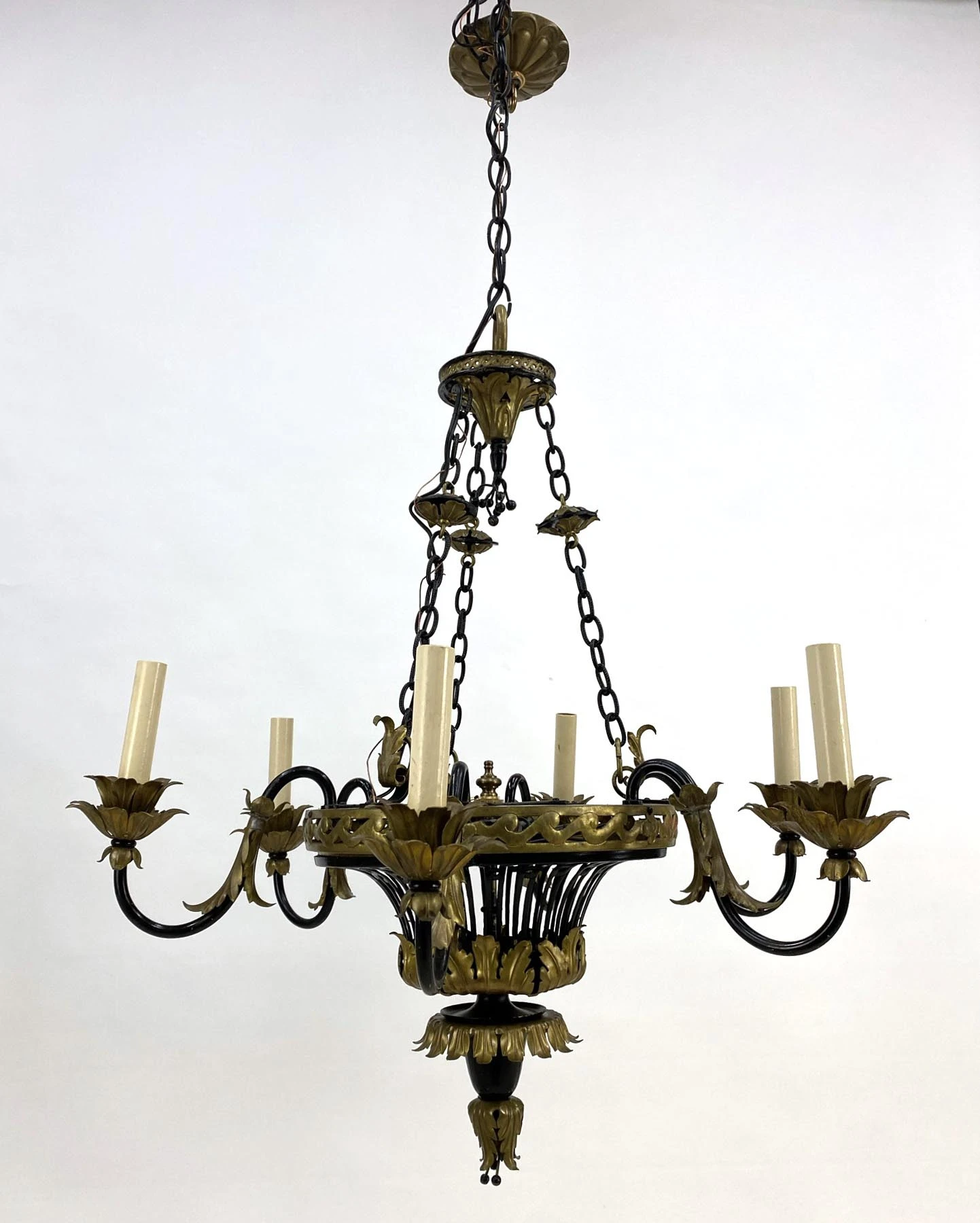 1930s French Country 6 Arm Chandelier 8 1930s French Country 6 Arm Chandelier - Image 6