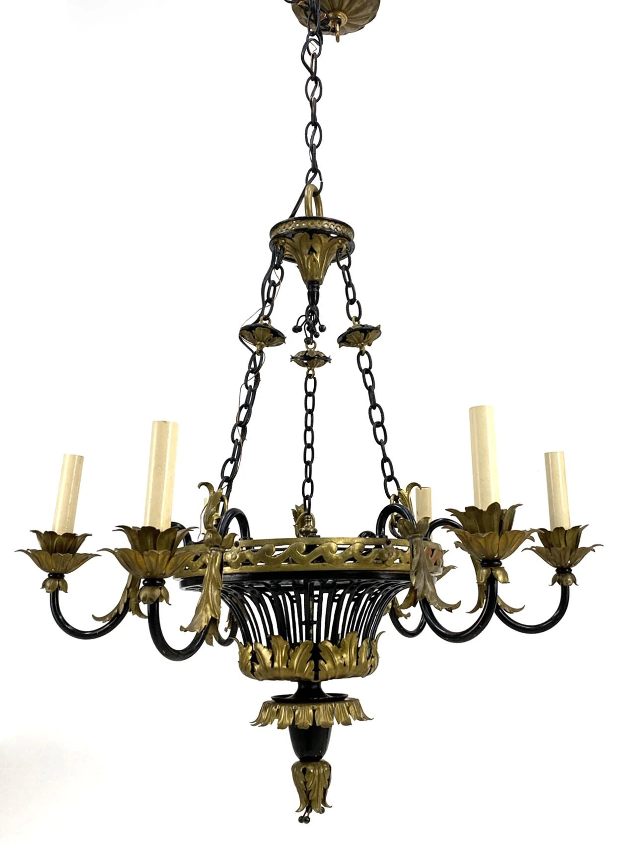 1930s French Country 6 Arm Chandelier 10 1930s French Country 6 Arm Chandelier - Image 8