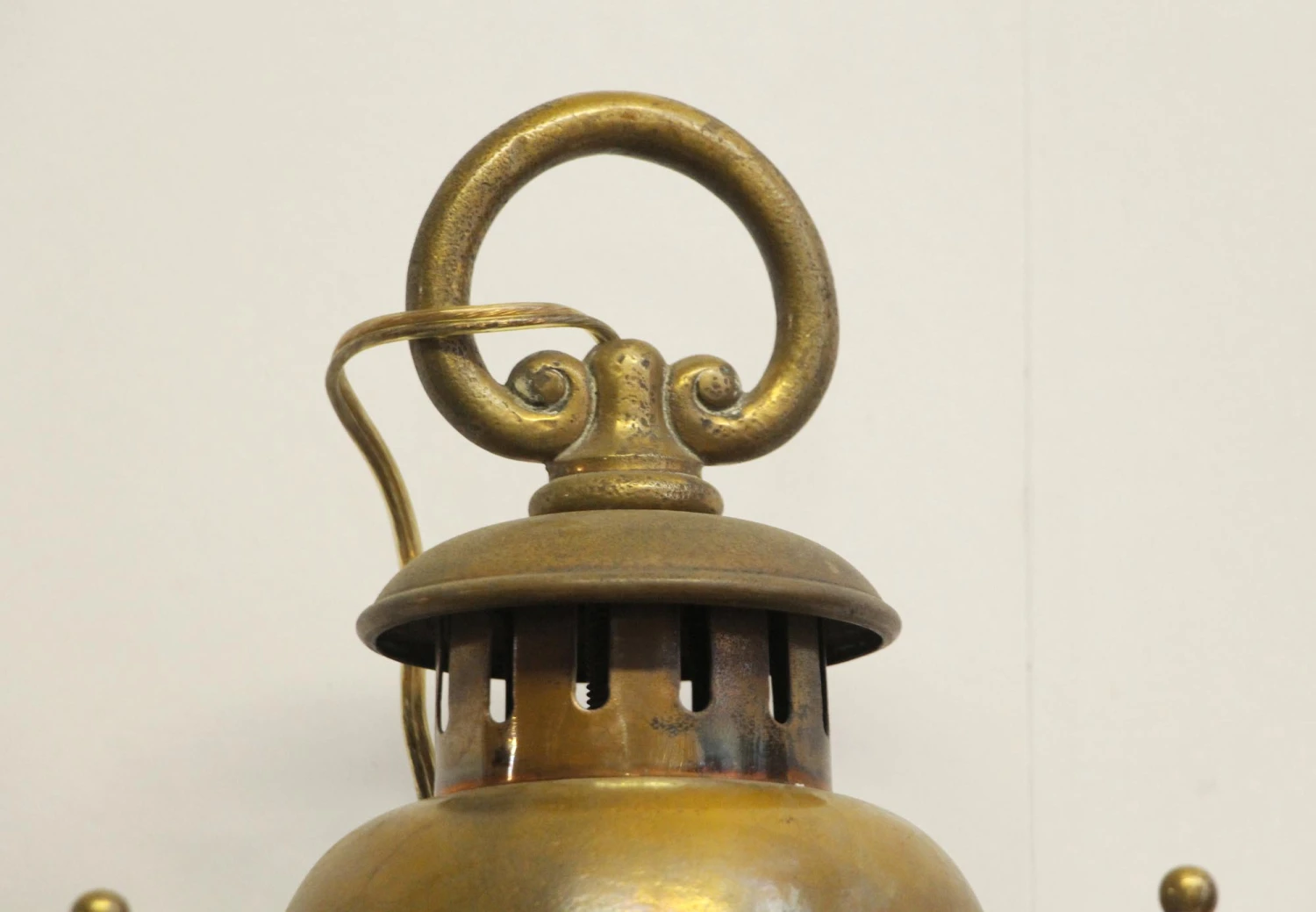 1900s Antique Victorian 3 Foot Bronze & Frosted Glass Ceiling Lantern 7 1900s Antique Victorian 3 Foot Bronze & Frosted Glass Ceiling Lantern - Image 5