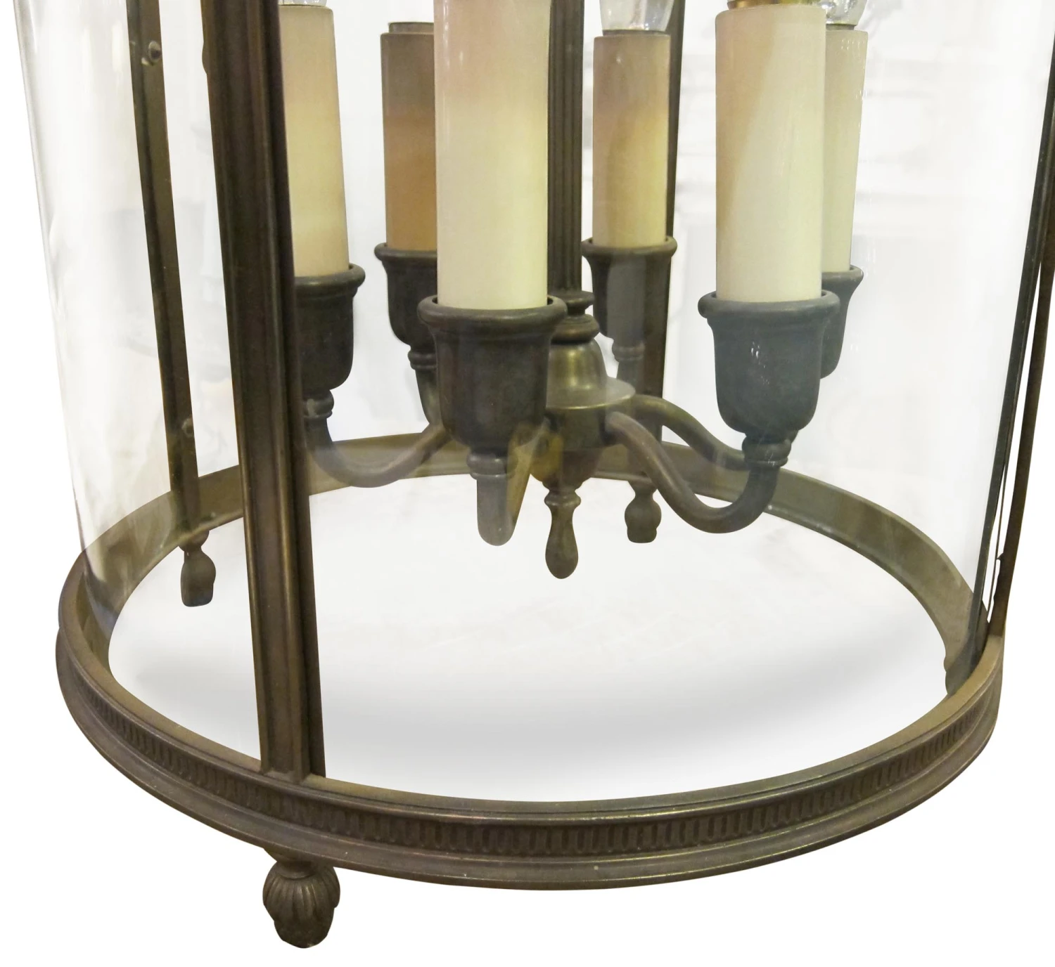 1910s Bronze 6 Light Neoclassical Ceiling Lantern 6 1910s Bronze 6 Light Neoclassical Ceiling Lantern - Image 4
