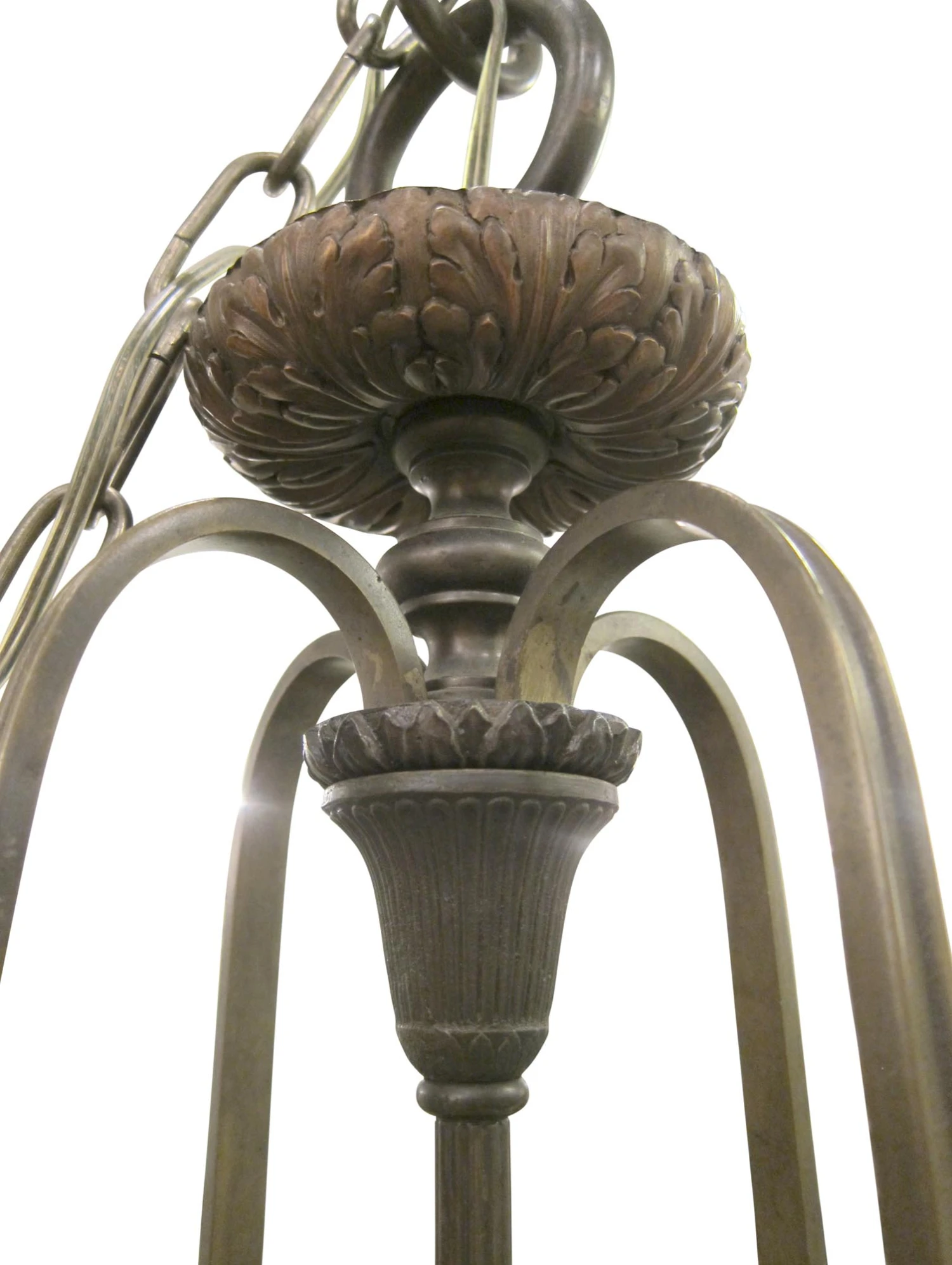 1910s Bronze 6 Light Neoclassical Ceiling Lantern 8 1910s Bronze 6 Light Neoclassical Ceiling Lantern - Image 6