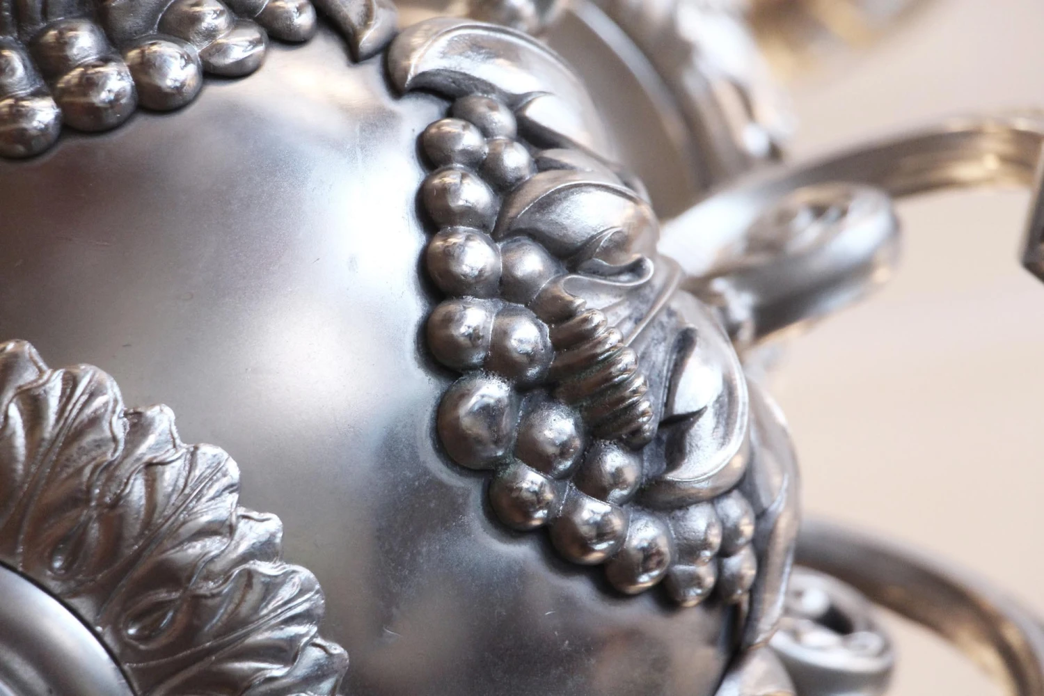 Antique English Regency Silvered Bronze 9 Light Chandelier 10 Antique English Regency Silvered Bronze 9 Light Chandelier - Image 8