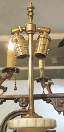 Pair Of French Neoclassical Alabaster Column Table Lamps -OGT Sale Store chl423 04