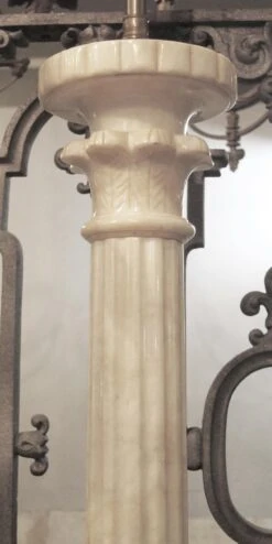 Pair Of French Neoclassical Alabaster Column Table Lamps -OGT Sale Store chl423 05