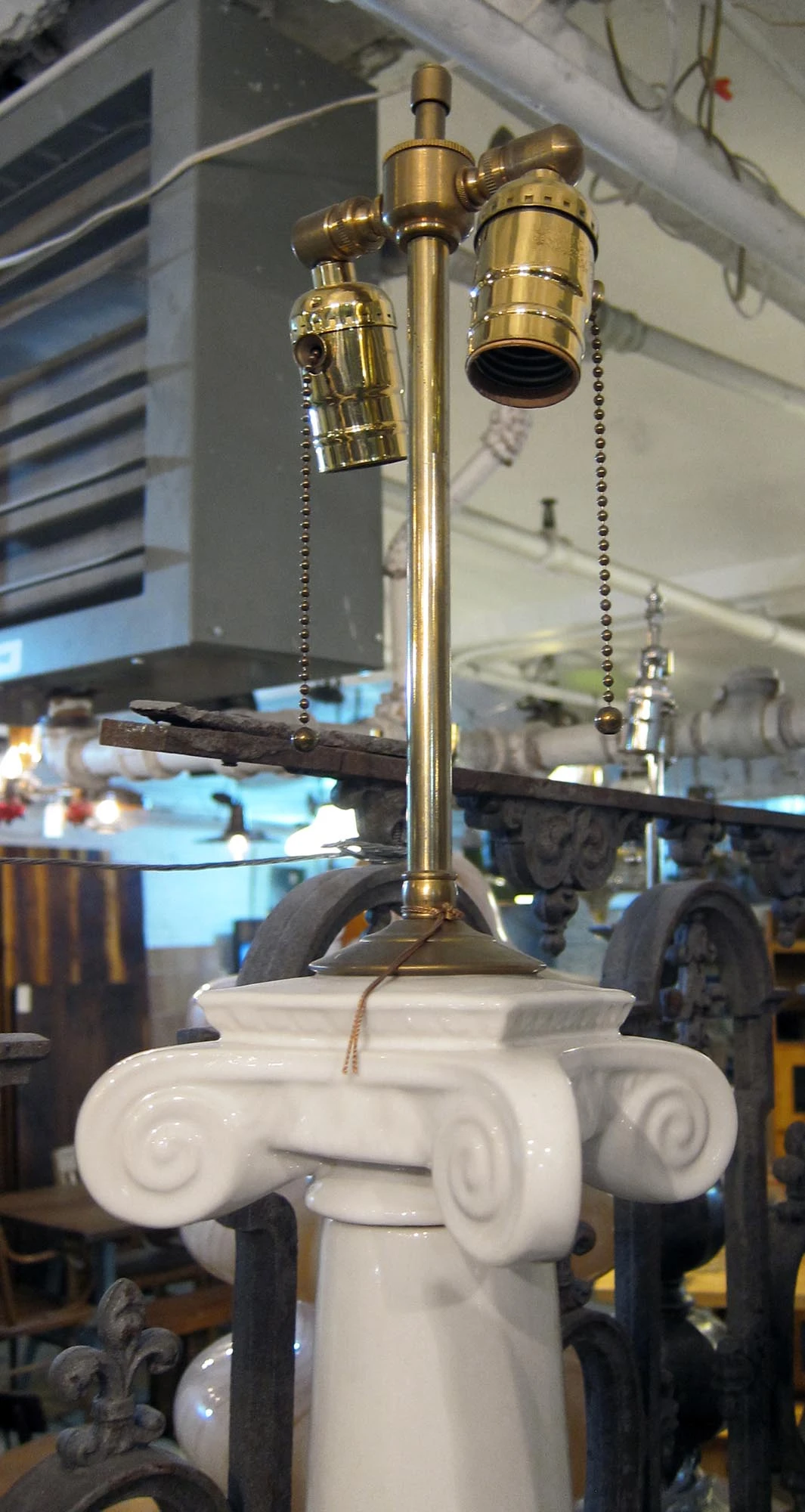 1910 Neo Classical Porcelain Column Table Lamps 7 1910 Neo Classical Porcelain Column Table Lamps - Image 5