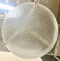 Large Italian Glass Dish Pendant Light With Honeycomb Pattern 15 Large Italian Glass Dish Pendant Light With Honeycomb Pattern -OGT Sale Store chr12216 07