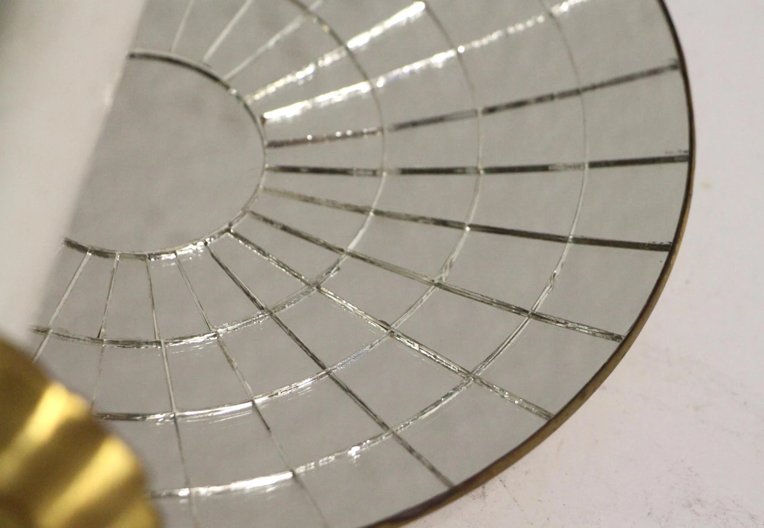 Concave Pieced Mirrored Single Arm Brass Sconce 8 Concave Pieced Mirrored Single Arm Brass Sconce - Image 6