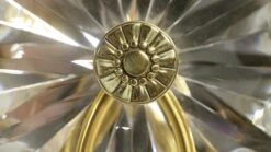 French Brass & Crystal Art Deco Floral Star 2 Arm Wall Sconce 12 French Brass & Crystal Art Deco Floral Star 2 Arm Wall Sconce -OGT Sale Store chr44 04