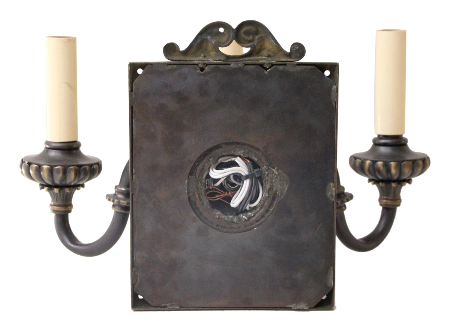 Pair Of 1920s Tudor English 2 Arm Wall Sconces 12 Pair Of 1920s Tudor English 2 Arm Wall Sconces - Image 10