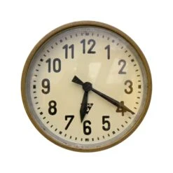 European Metal Round Wall Analog Clock From Belgium