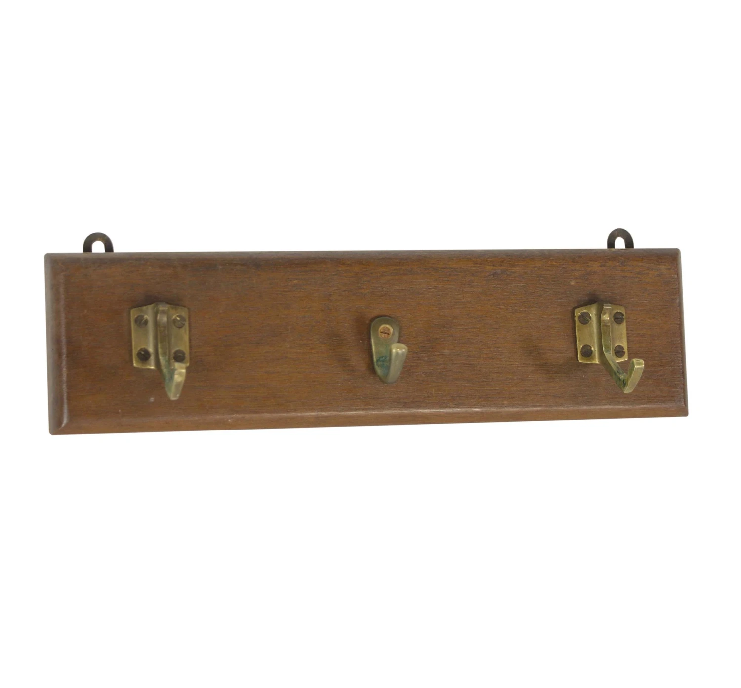 European 3 Brass Hooks Dark Tone Wood Wall Rack 3 European 3 Brass Hooks Dark Tone Wood Wall Rack