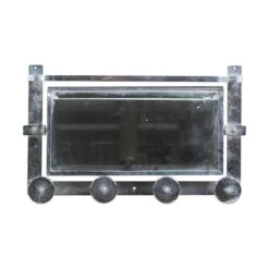 European Streamline 4 Hook Nickel Shelf & Swivel Mirror Wall Rack