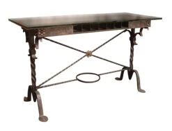 1920s Wrought Iron Bank Table By Samuel Yellin