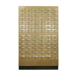 1950s New Life Sjostrom Solid Maple 72 Drawer Library Card Catalog Unit – Q284772