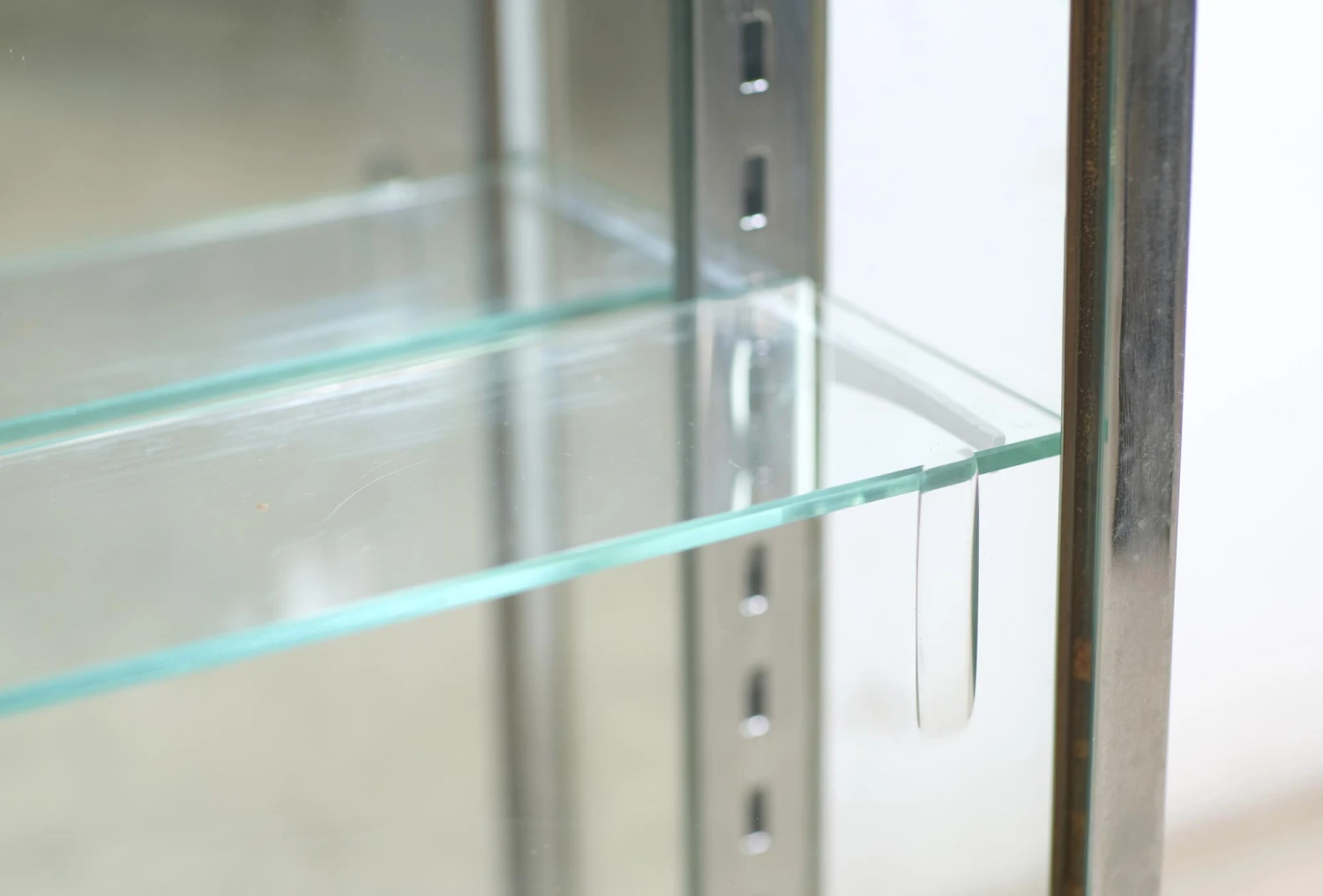 European Chrome Plated Brass & Glass Display Case 4 European Chrome Plated Brass & Glass Display Case - Image 2