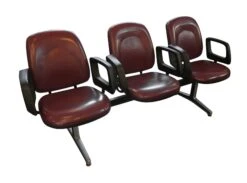 3 Seat Modern Red Commercial Seating Unit