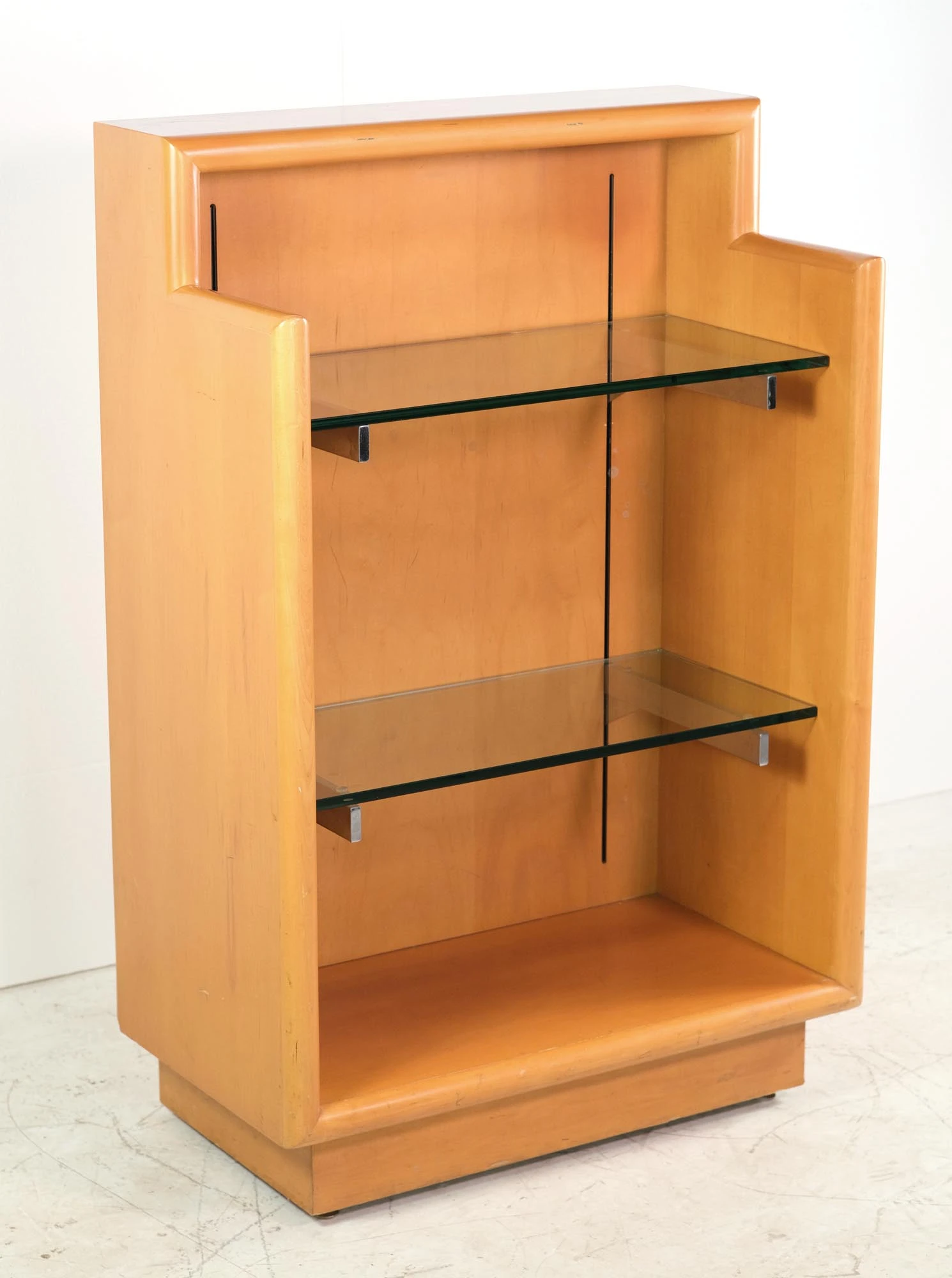 Mid Century Modern Maple Neiman Marcus Showroom Display Case 4 Mid Century Modern Maple Neiman Marcus Showroom Display Case - Image 2