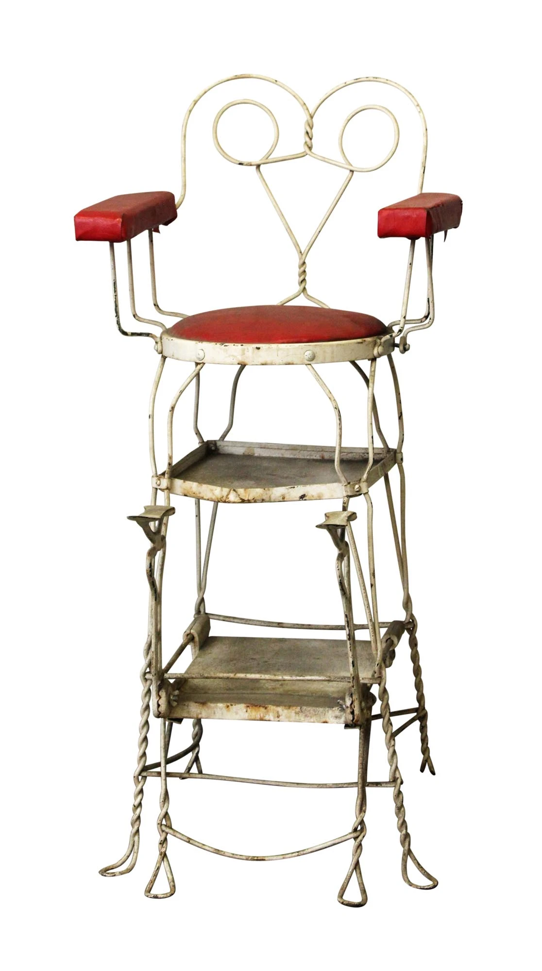 Antique Steel Shoe Polishing Tall Chair 3 Antique Steel Shoe Polishing Tall Chair