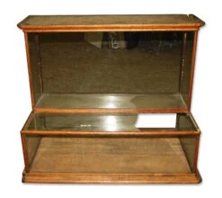 Antique Wood Frame Glass Table Top Display Case