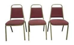 Cushioned Red Stackable Chairs