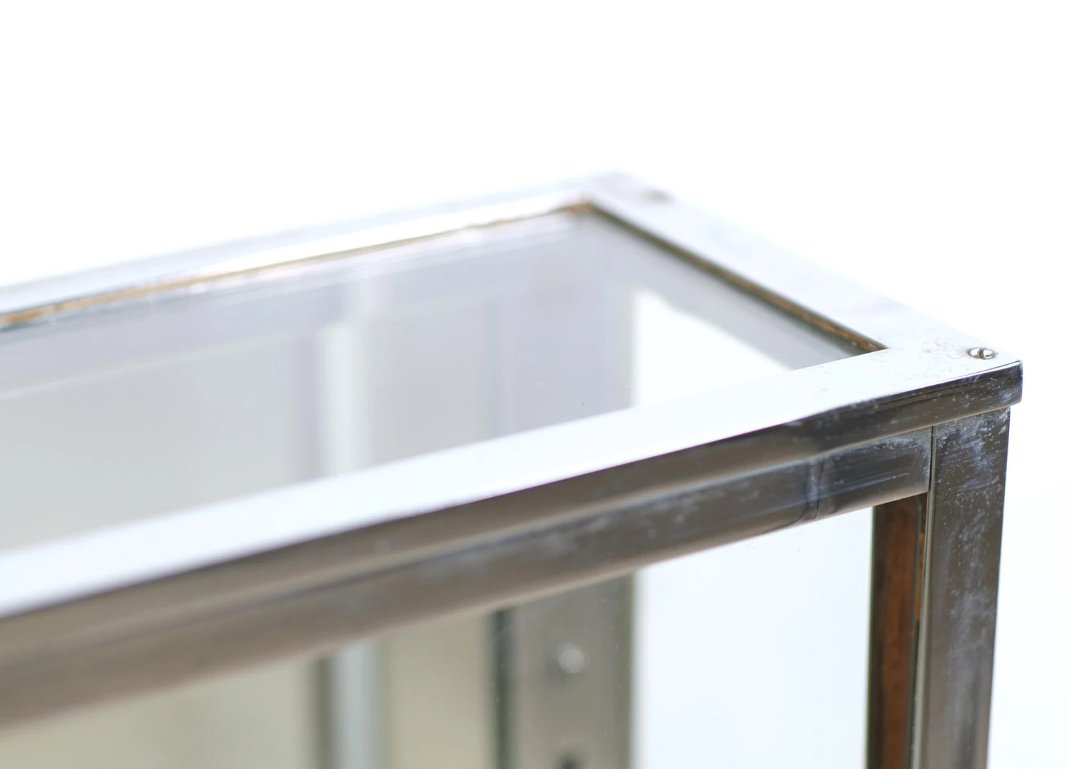 European Chrome Plated Brass & Glass Display Case 5 European Chrome Plated Brass & Glass Display Case - Image 3