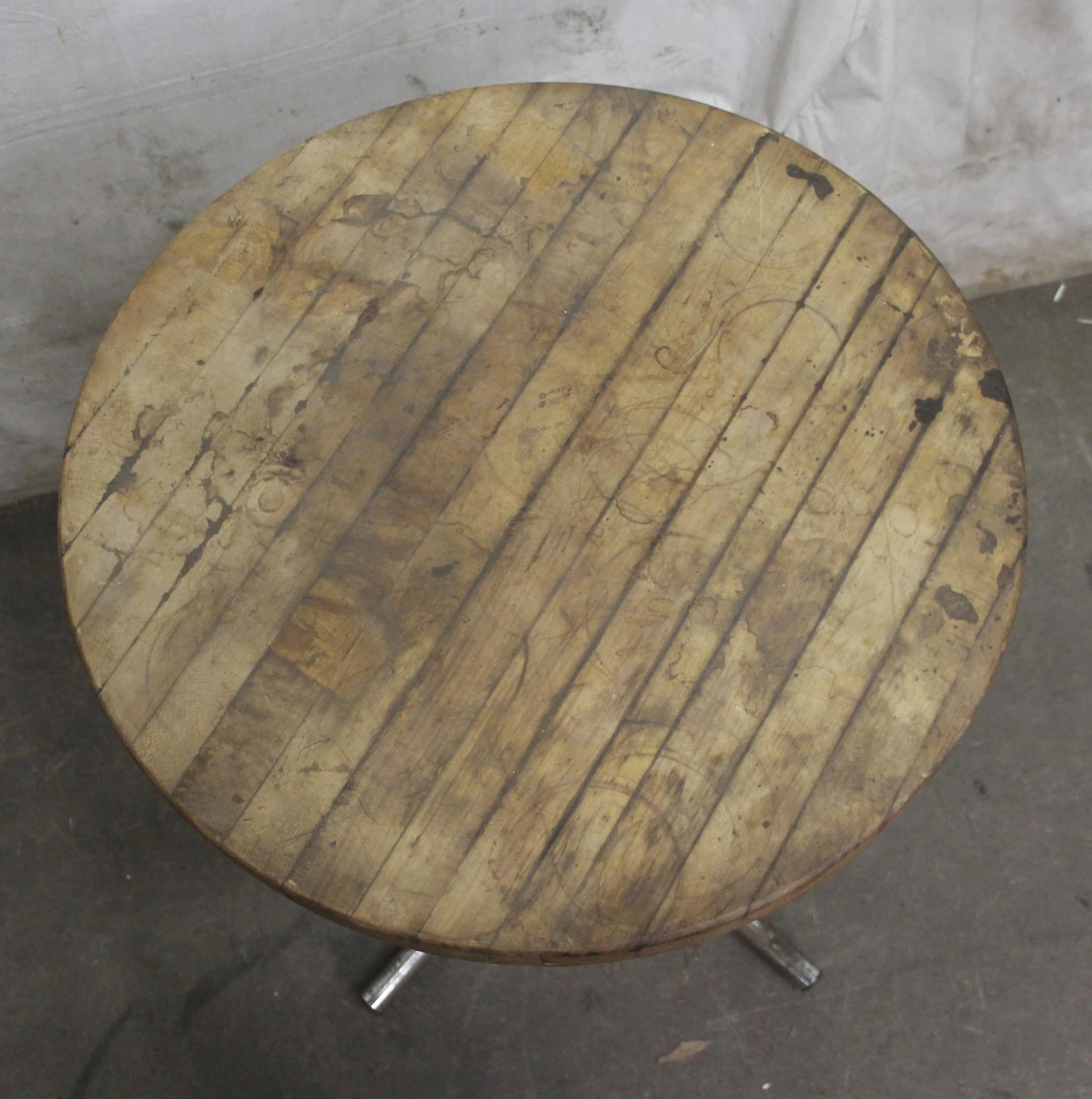 Round Wooden Bistro Table With Chrome Plated Base 5 Round Wooden Bistro Table With Chrome Plated Base - Image 3