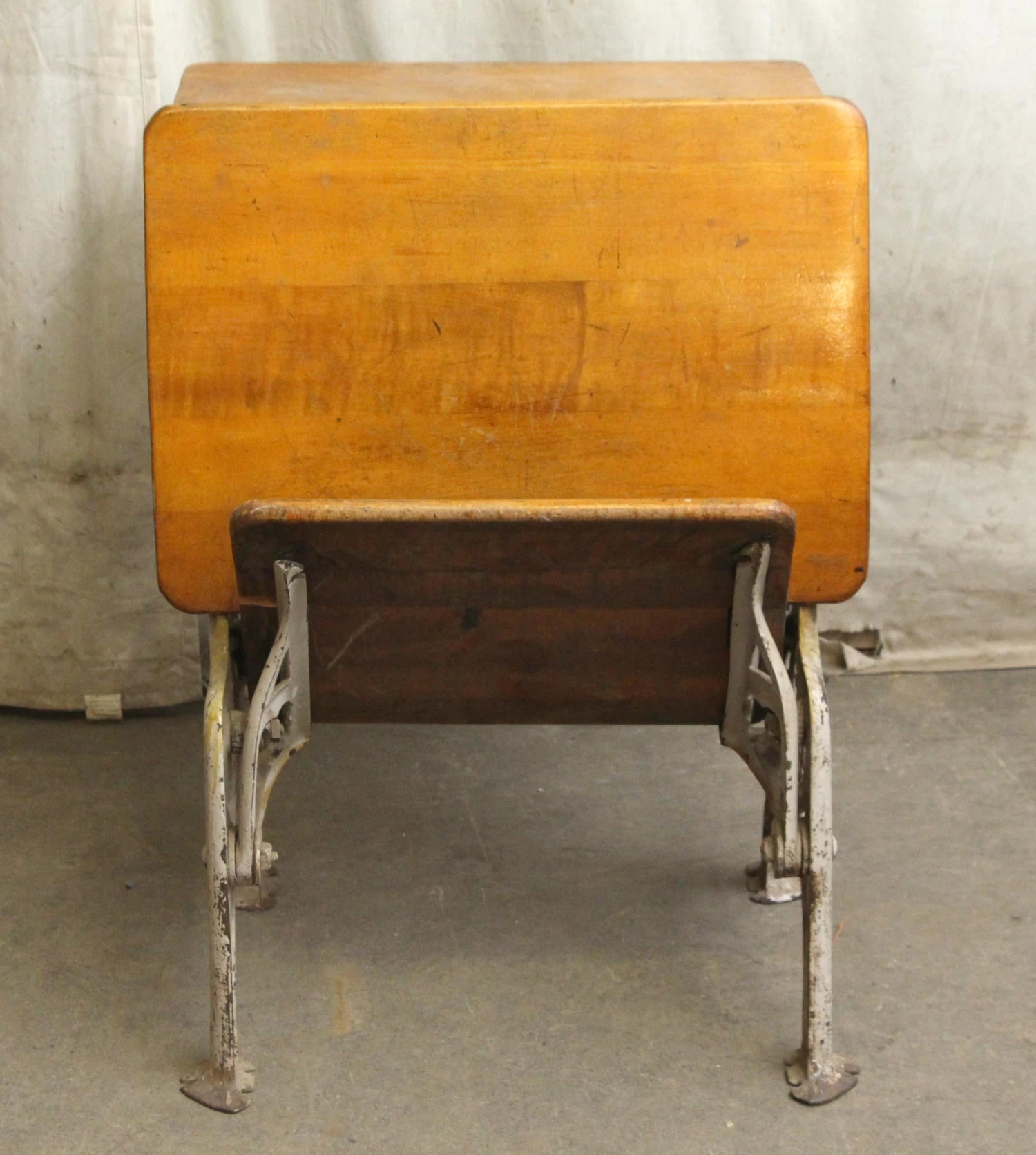 Antique Childs School Row Desk & Chair Combo 5 Antique Childs School Row Desk & Chair Combo - Image 3