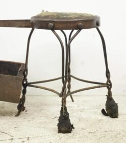 Antique Twisted Iron Cobbler Shoe Shine Station With Pine Box 17 Antique Twisted Iron Cobbler Shoe Shine Station With Pine Box -OGT Sale Store commercial furniture for sale q283430