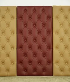 Set Of 3 Tan & Red Soundproof Faux Leather Wall Panels 37.25 X 19 16 Set Of 3 Tan & Red Soundproof Faux Leather Wall Panels 37.25 X 19 -OGT Sale Store commercial furniture for sale q284889