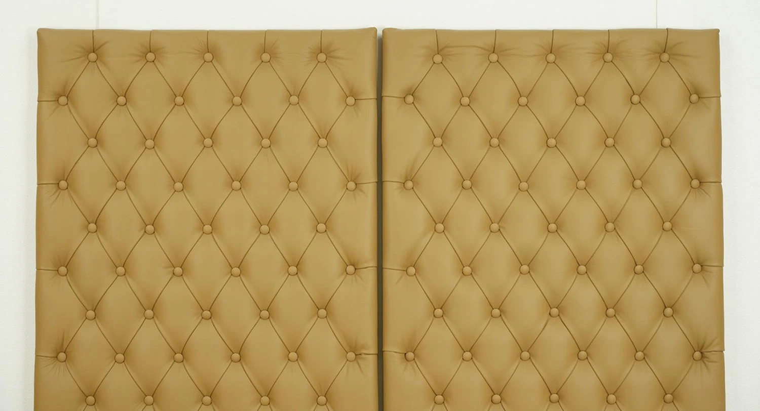Pair Of Soundproof Tan Faux Leather Wall Panels 48.125 X 28.75 5 Pair Of Soundproof Tan Faux Leather Wall Panels 48.125 X 28.75 - Image 3