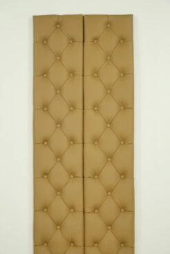 Pair Of Soundproof Tan Faux Leather Wall Panels 74.25 X 11.375 17 Pair Of Soundproof Tan Faux Leather Wall Panels 74.25 X 11.375 -OGT Sale Store commercial furniture for sale q284892
