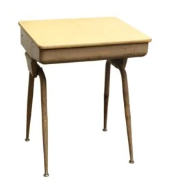Mid Century Modern School Desk With Hinged Open Top
