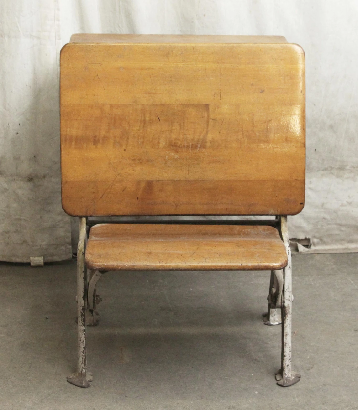 Antique Childs School Row Desk & Chair Combo 4 Antique Childs School Row Desk & Chair Combo - Image 2