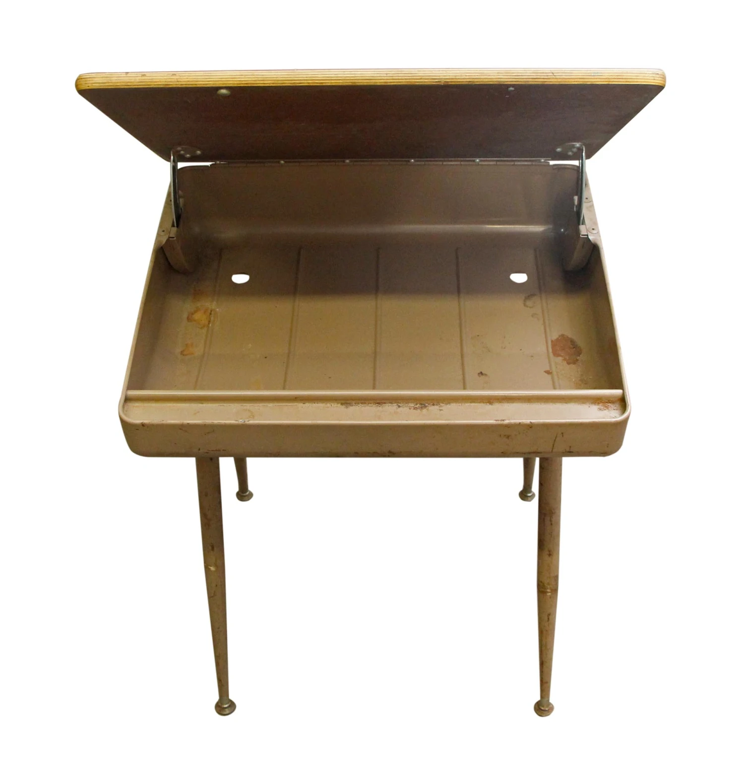 Mid Century Modern School Desk With Hinged Open Top 4 Mid Century Modern School Desk With Hinged Open Top - Image 2