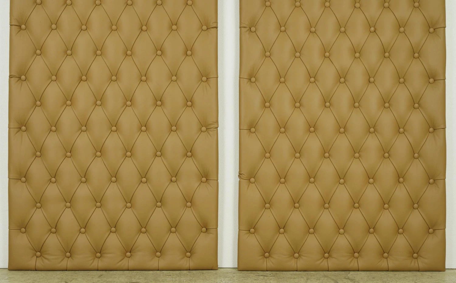 Pair Of Soundproof Tan Faux Leather Wall Panels 74.25 X 31.75 4 Pair Of Soundproof Tan Faux Leather Wall Panels 74.25 X 31.75 - Image 2