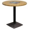 Restaurant Table With Metal Pedestal Base