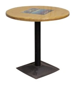 Restaurant Table With Metal Pedestal Base