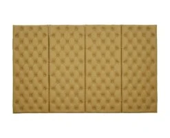 Set Of 4 Soundproof Tan Faux Leather Wall Panels 48.125 X 19.5