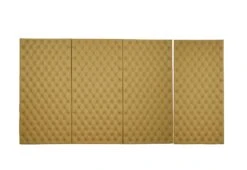 Set Of 4 Soundproof Tan Faux Leather Wall Panels 74 X 35.25