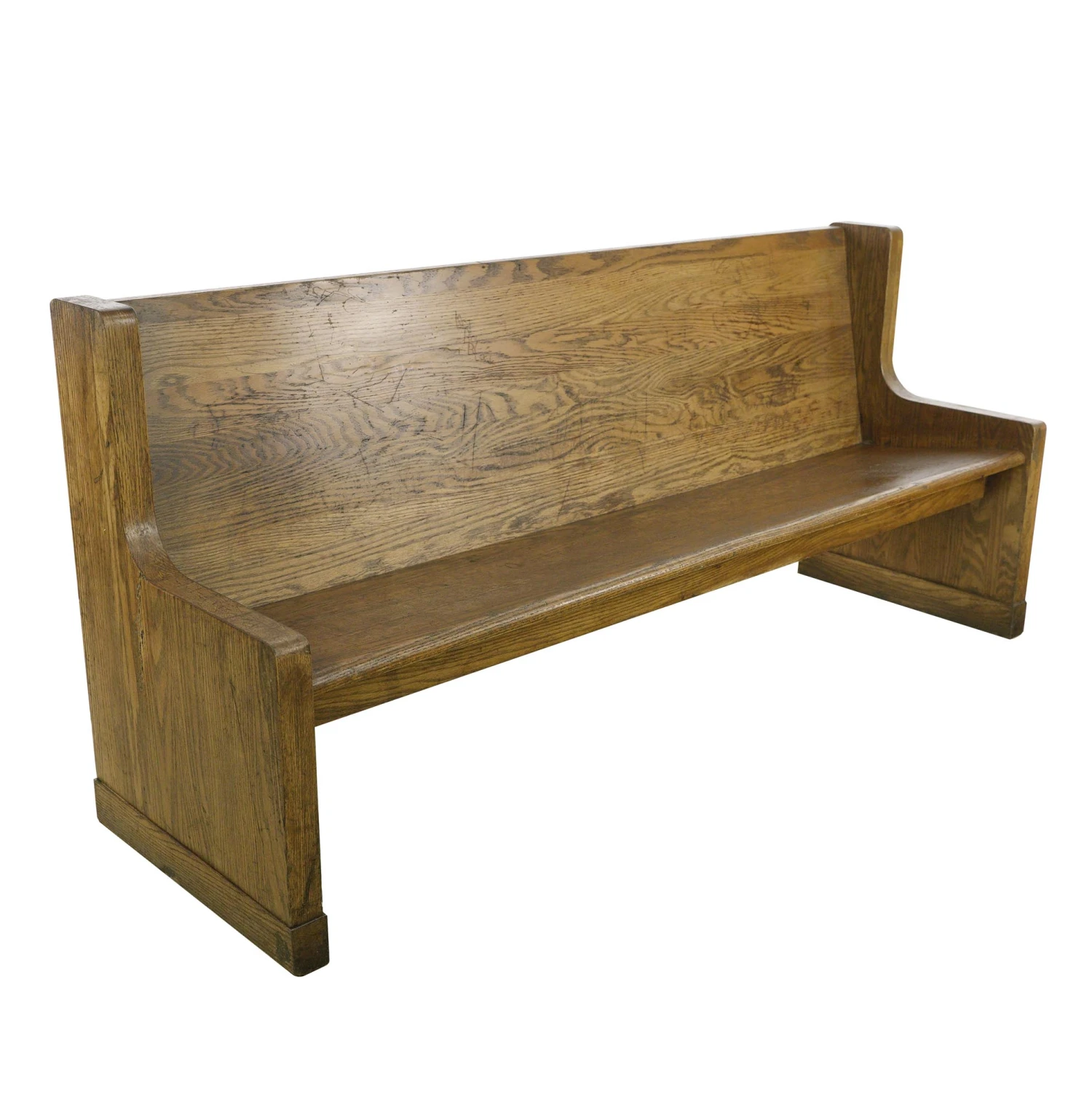 Vintage 6 Ft. Simple Design Oak Courtroom Bench 3 Vintage 6 Ft. Simple Design Oak Courtroom Bench